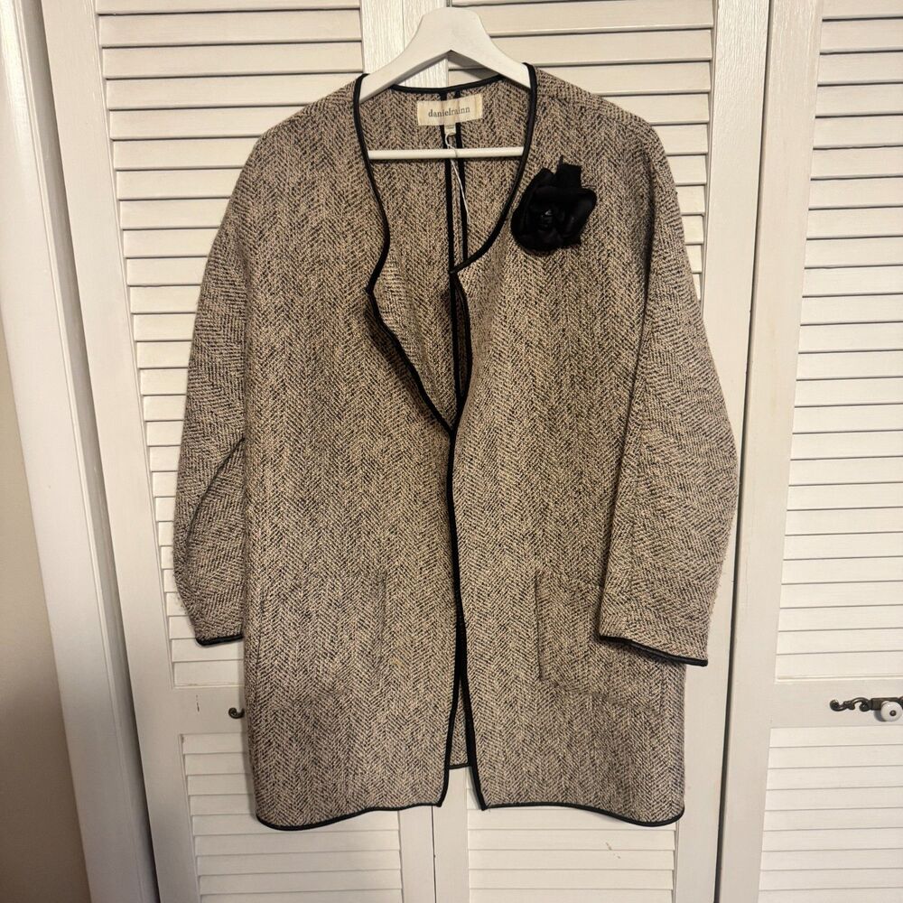 DANIEL RAINN‎ LUX INSPIRED OPEN FRONT CARDIGAN JACKET PREPPY ACADEMIA SZ M